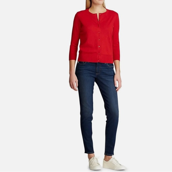 Chaps red light cardigan 3/4 sleeve length - Picture 1 of 7